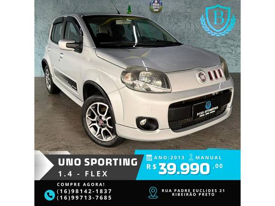 FIAT UNO 1.4 EVO SPORTING 8V FLEX 4P MANUAL FIAT UNO 1.4 EVO SPORTING 8V FLEX 4P MANUAL